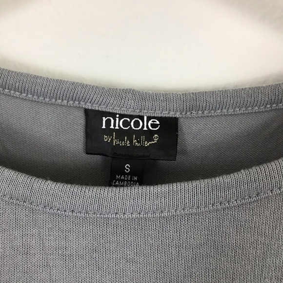 Nicole Miller small Top Gray Sheer Trim - Picture 4 of 7